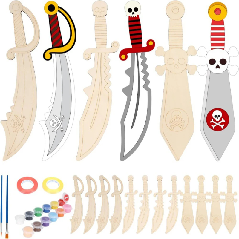 16pcs Kids Wooden Pirate Theme – Cosplay Prop Paint recenzja i cena