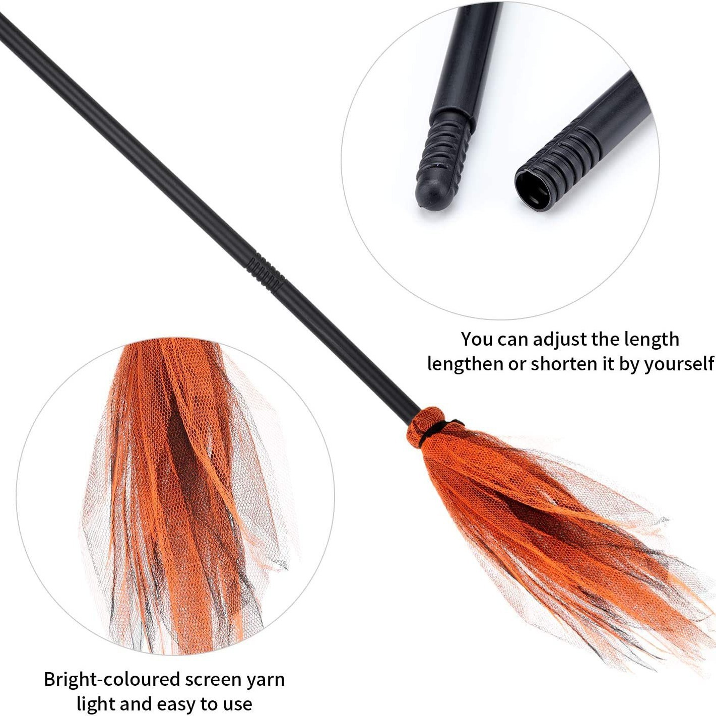 Halloween LED Witch Broom, Det – Detachable Cosplay Prop recenzja i cena