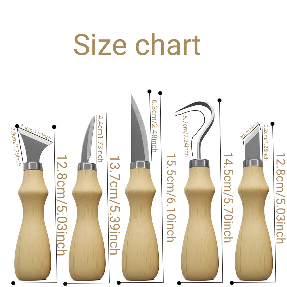 5pc Wood Carving Tools Set Oak – Craft Knife Set recenzja i cena