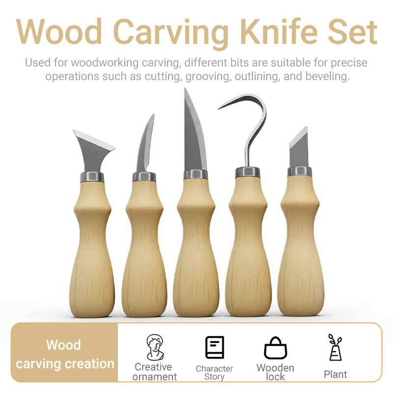 5pc Wood Carving Tools Set Oak – Craft Knife Set recenzja i cena