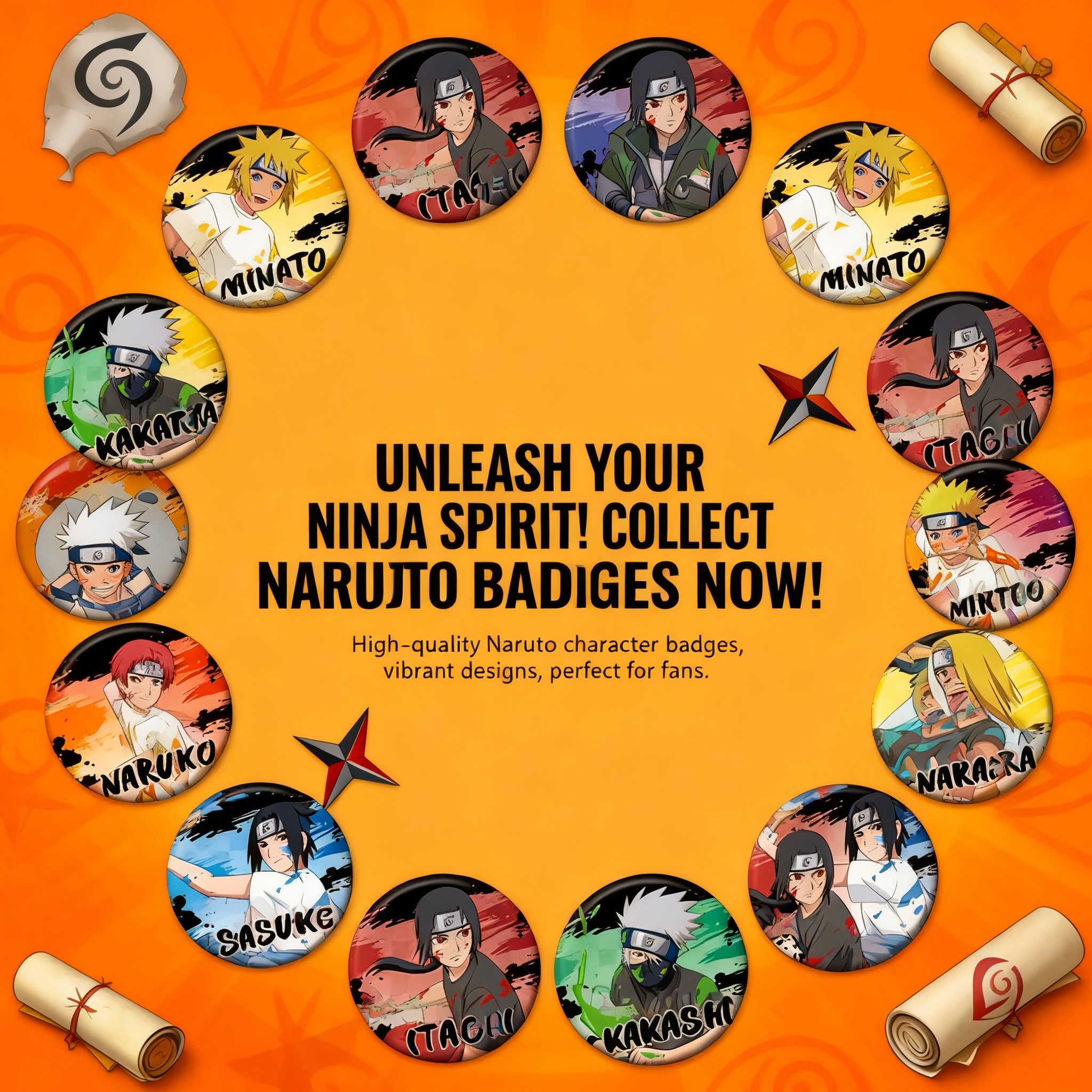 Naruto Badge Set Sasuke Naruto – Cosplay Prop Paint recenzja i cena